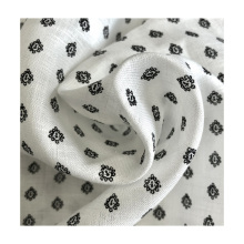 high qulity 100% linen digital white printed fabric for apparel